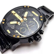  Shop Authentic Diesel Mr. Daddy 2.0 Black Dial Black Steel Strap Watch For Men - DZ7435 - Luxxuri