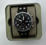  Shop Authentic Fossil Retro Pilot Chronograph Black Dial Black Leather Strap Watch for Men - FS5806 - Luxxuri