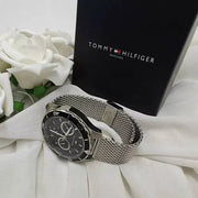  Shop Authentic Tommy Hilfiger Jordan Chronograph Black Dial Silver Mesh Strap Watch For Men - 1792092 - Luxxuri