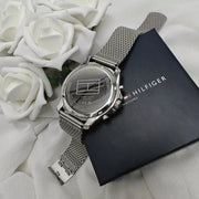  Shop Authentic Tommy Hilfiger Jordan Chronograph Black Dial Silver Mesh Strap Watch For Men - 1792092 - Luxxuri