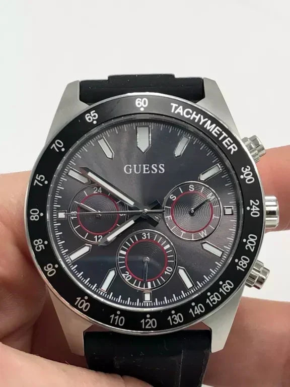  Shop Authentic Guess Altitude Chronograph Black Dial Black Rubber Strap Watch for Men - GW0332G1 - Luxxuri