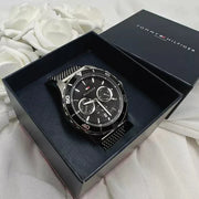  Shop Authentic Tommy Hilfiger Jordan Chronograph Black Dial Silver Mesh Strap Watch For Men - 1792092 - Luxxuri
