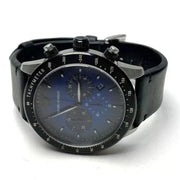  Shop Authentic Emporio Armani Mario Chronograph Blue Dial Black Leather Strap Watch For Men - AR11522 - Luxxuri
