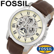  Shop Authentic Fossil Grant Automatic White Dial Brown Leather Strap Watch for Men -  ME3027 - Luxxuri
