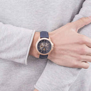  Shop Authentic Fossil Grant Mechanical Blue Dial Blue Leather Strap Watch for Men - ME3054 - Luxxuri