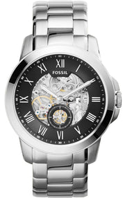  Shop Authentic Fossil Grant Skeleton Black Dial Silver Steel Strap Watch for Men - ME3055 - Luxxuri