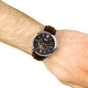  Shop Authentic Fossil Townsman Automatic Black Dial Brown Leather Strap Watch for Men - ME3061 - Luxxuri