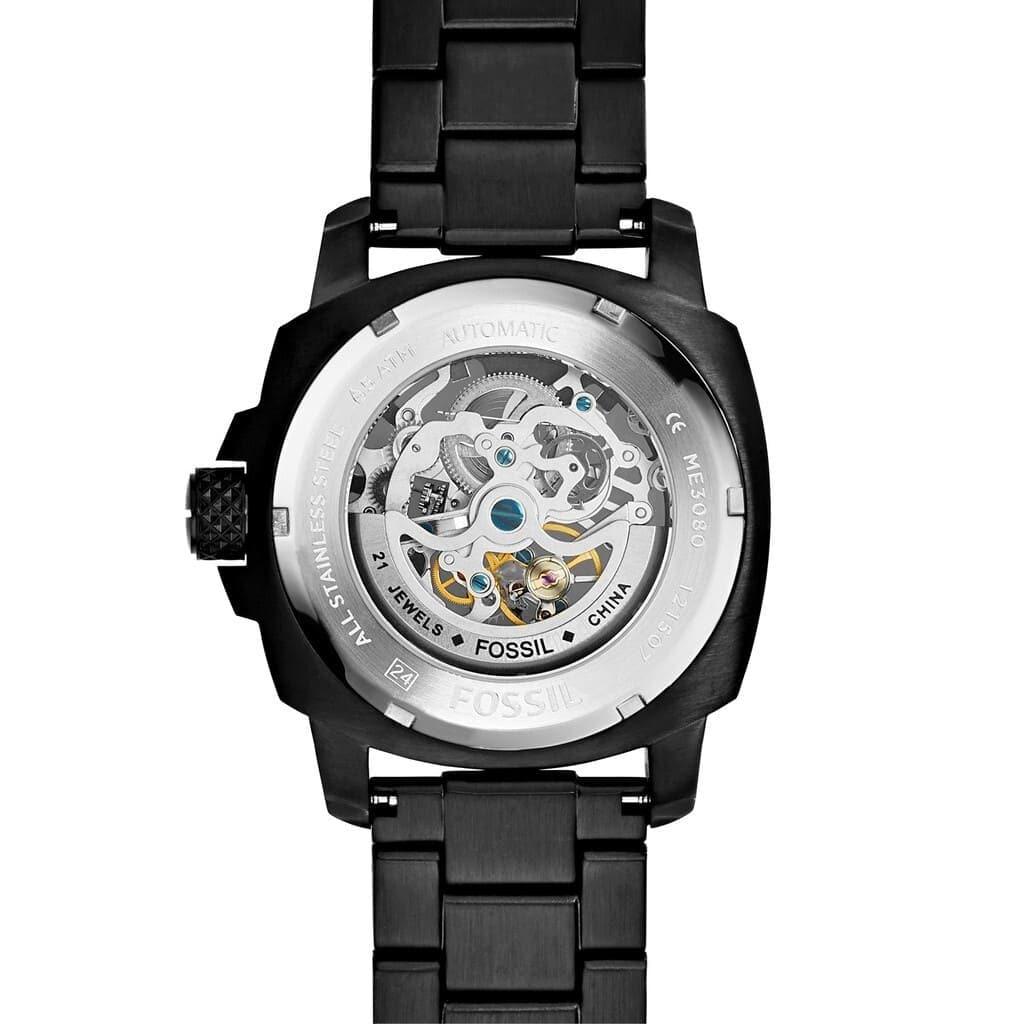  Shop Authentic Fossil Modern Machine Automatic Silver Dial Black Steel Strap Watch for Men - ME3080 - Luxxuri