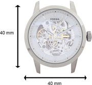  Shop Authentic Fossil Townsman Automatic Skeleton White Dial Black Leather Strap Watch for Men - ME3085 - Luxxuri
