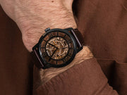  Shop Authentic Fossil Townsman Automatic Skeleton Brown Dial Brown Leather Strap Watch for Men - ME3098 - Luxxuri