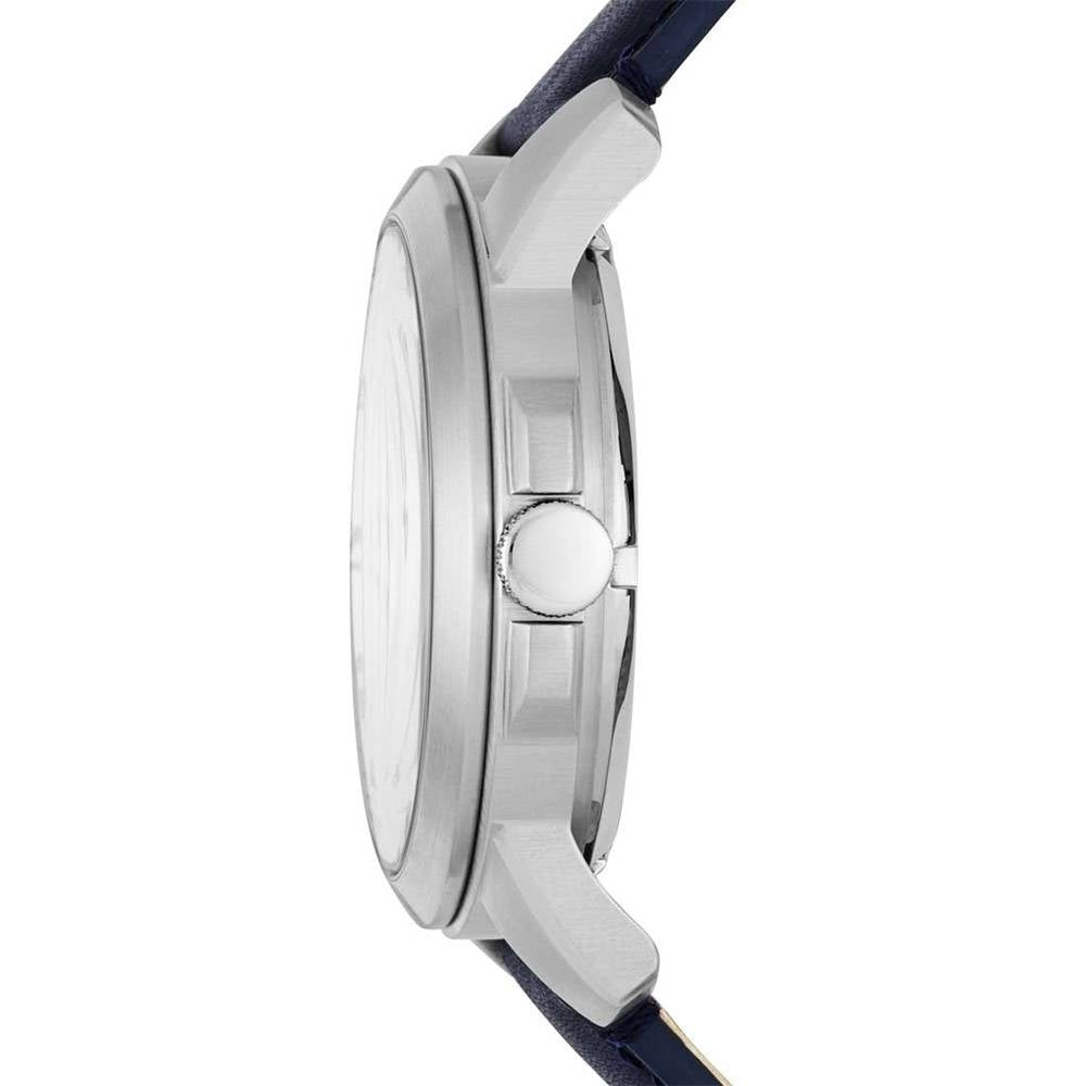  Shop Authentic Fossil Grant Automatic Skeleton Silver Dial Blue Leather Strap Watch for Men - ME3111 - Luxxuri
