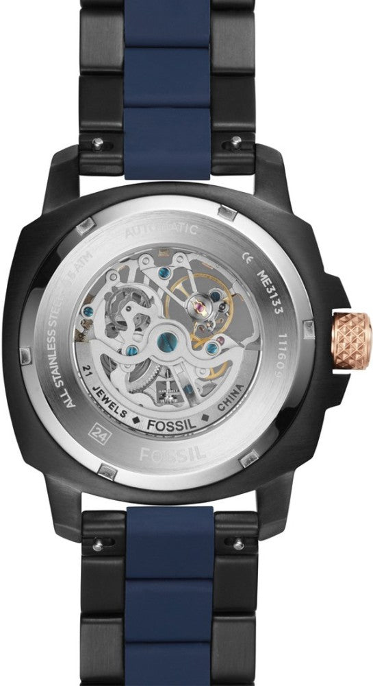  Shop Authentic Fossil Modern Machine Automatic Skeleton Blue Dial Two Tone Steel Strap Watch for Men - ME3133 - Luxxuri