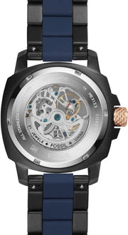  Shop Authentic Fossil Modern Machine Automatic Skeleton Blue Dial Two Tone Steel Strap Watch for Men - ME3133 - Luxxuri