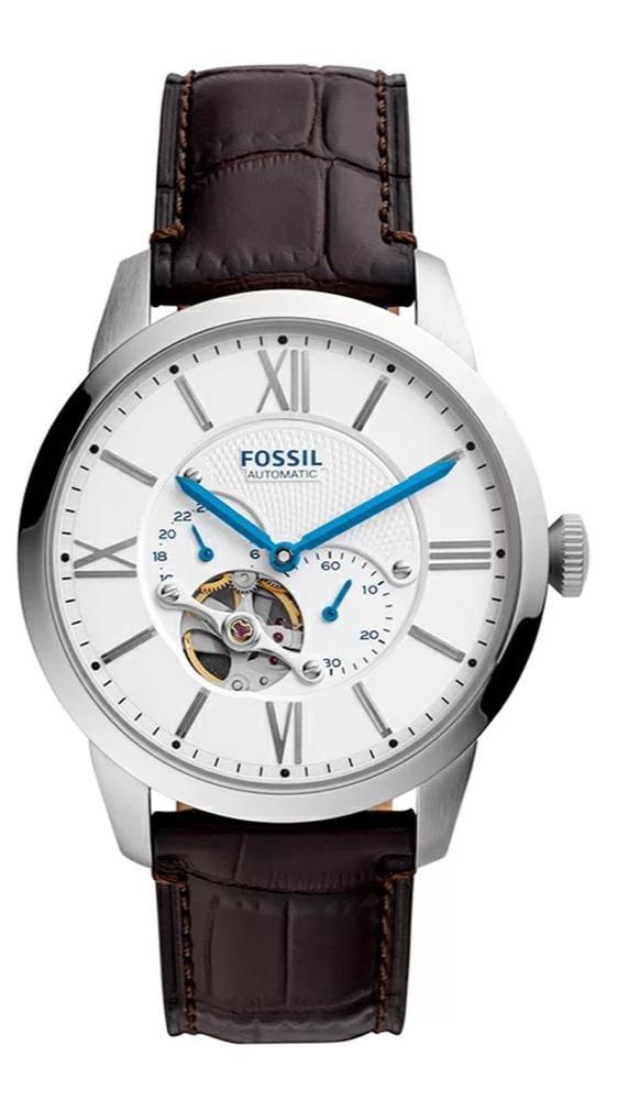  Shop Authentic Fossil Townsman Automatic Chronograph White Dial Blue Leather Strap Watch for Men - ME3167 - Luxxuri