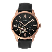  Shop Authentic Fossil Townsman Automatic Black Dial Black Leather Strap Watch for Men - ME3170 - Luxxuri