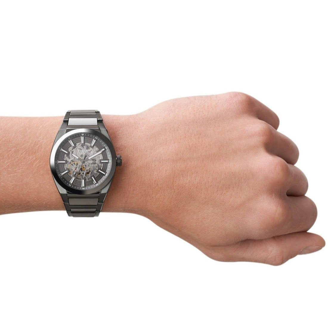  Shop Authentic Fossil Everett Automatic Skeleton Grey Dial Grey Steel Strap Watch for Men - ME3206 - Luxxuri