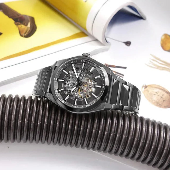  Shop Authentic Fossil Everett Automatic Skeleton Grey Dial Grey Steel Strap Watch for Men - ME3206 - Luxxuri