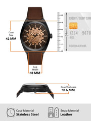  Shop Authentic Fossil Everett Automatic Analog Black Dial Brown Leather Strap Watch for Men - ME3207 - Luxxuri