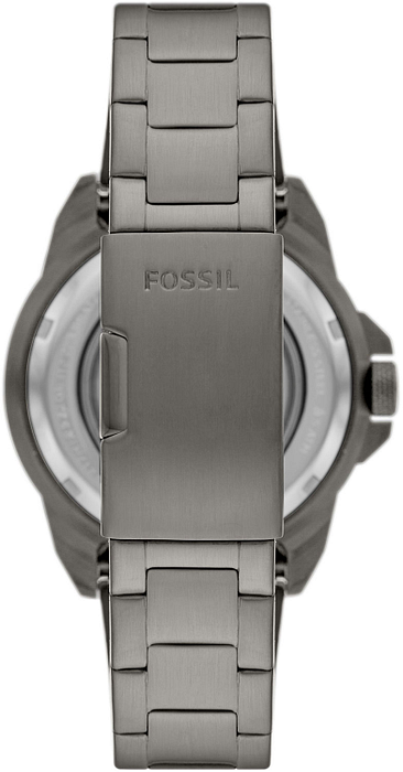  Shop Authentic Fossil Bronson Automatic Skeleton Black Dial Grey Steel Strap Watch for Men - ME3218 - Luxxuri