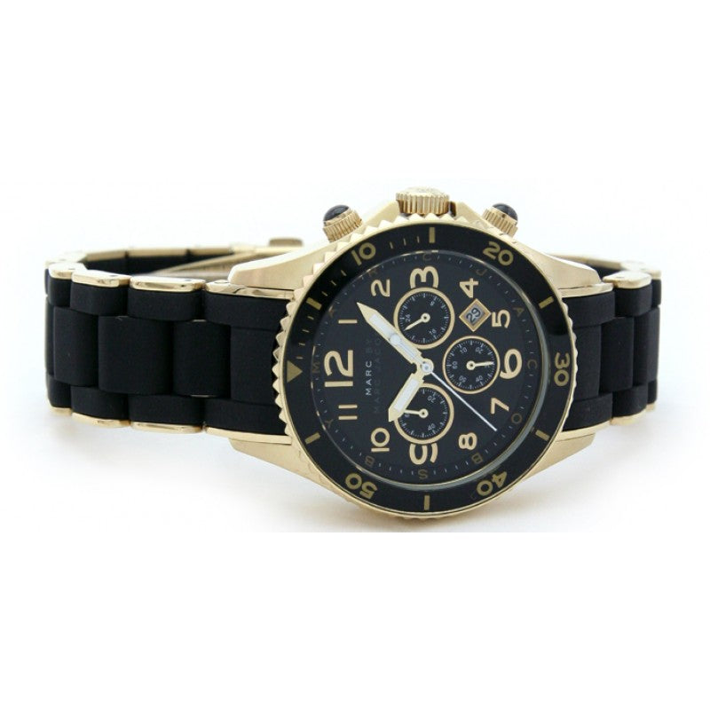  Shop Authentic Marc Jacobs Rock Chronograph Black Dial Black Silicone Strap Watch for Women - MBM2552 - Luxxuri