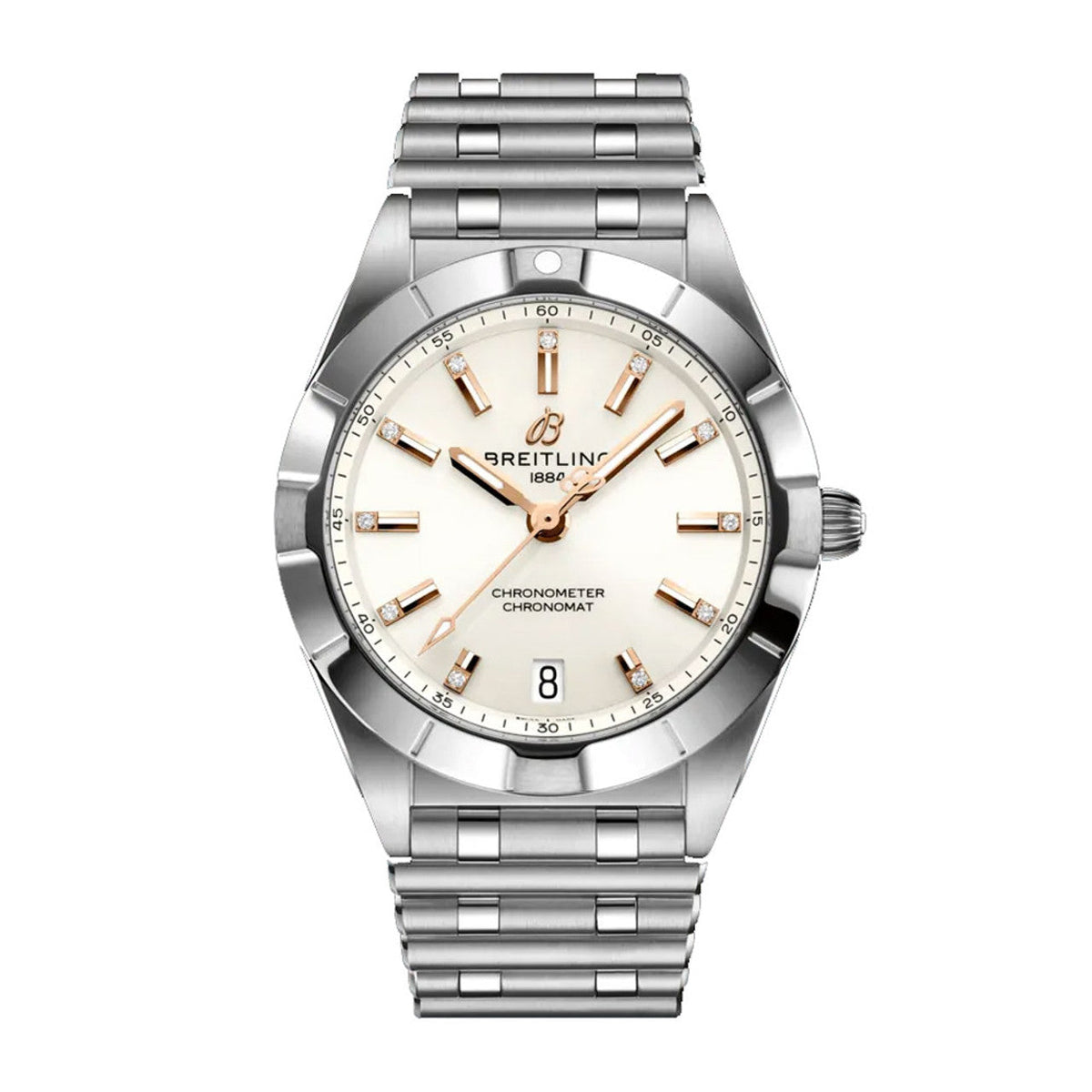  Shop Authentic Breitling Chronomat 32 Diamonds White Dial Silver Steel Strap Watch for Women - A77310101A3A1 - Luxxuri