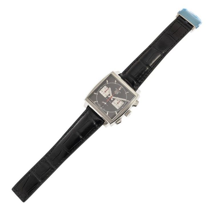  Shop Authentic Tag Heuer Monaco Automatic Chronograph Black Dial Black Leather Strap Watch for Men - CBL2113.FC6177 - Luxxuri