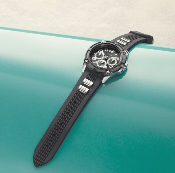 Shop Authentic Guess Delta Black Dial Black Silicone Strap Watch for Men - GW0051G1 - Luxxuri