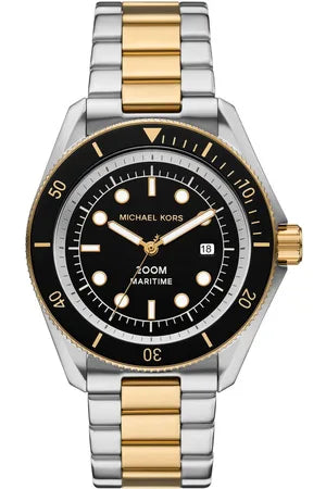  Shop Authentic Michael Kors Maritime Three Hand Black Dial Two Tone Steel Strap Watch for Men - MK9180 - Luxxuri