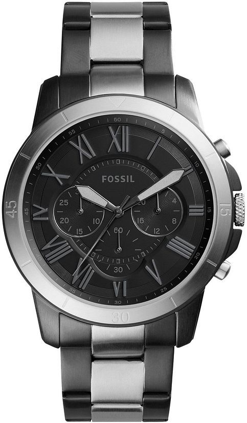  Shop Authentic Fossil Grant Chronograph Black Dial Two Tone Steel Strap Watch for Men - FS5269 - Luxxuri