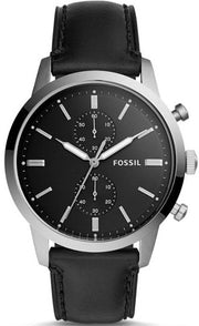  Shop Authentic Fossil Townsman Multifunction Black Dial Black Leather Strap Watch for Men - FS5396 - Luxxuri