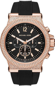  Shop Authentic Michael Kors Dylan Chronograph Black Dial Black Rubber Strap Watch For Women - MK8557 - Luxxuri
