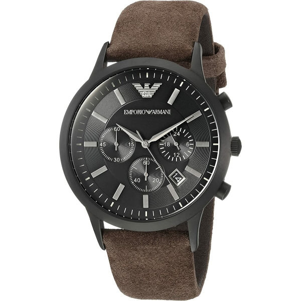  Shop Authentic Emporio Armani Chronograph Black Dial Brown Leather Strap Watch For Men - AR11078 - Luxxuri