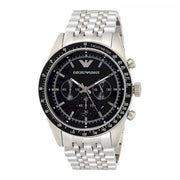  Shop Authentic Emporio Armani Tazio Chronograph Black Dial Silver Steel Strap Watch For Men - AR5988 - Luxxuri
