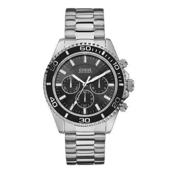  Shop Authentic Guess Chaser Chronograph Black Dial Silver Steel Strap Watch for Men - W0170G1 - Luxxuri