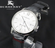  Shop Authentic Burberry Classic Round Cream Dial Black Leather Strap Watch for Men - BU10008 - Luxxuri