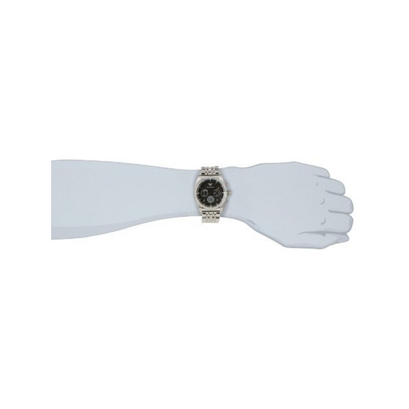  Shop Authentic Emporio Armani Franco Black Dial Silver Steel Strap Watch For Men - AR0373 - Luxxuri