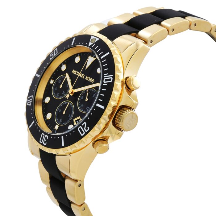  Shop Authentic Michael Kors Everest Chronograph Black Dial Two Tone Steel Strap Watch For Men - MK8979 - Luxxuri