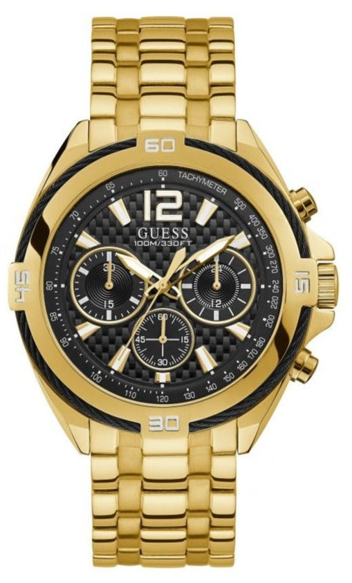  Shop Authentic Guess Surge Chronograph Black Dial Gold Steel Strap Watch for Men - W1258G2 - Luxxuri