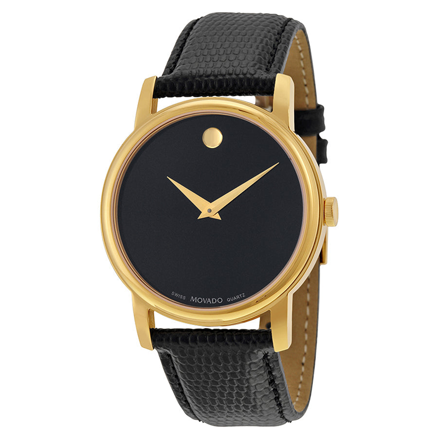  Shop Authentic Movado Museum Black Dial Black Leather Strap Watch For Women - 2100006 - Luxxuri