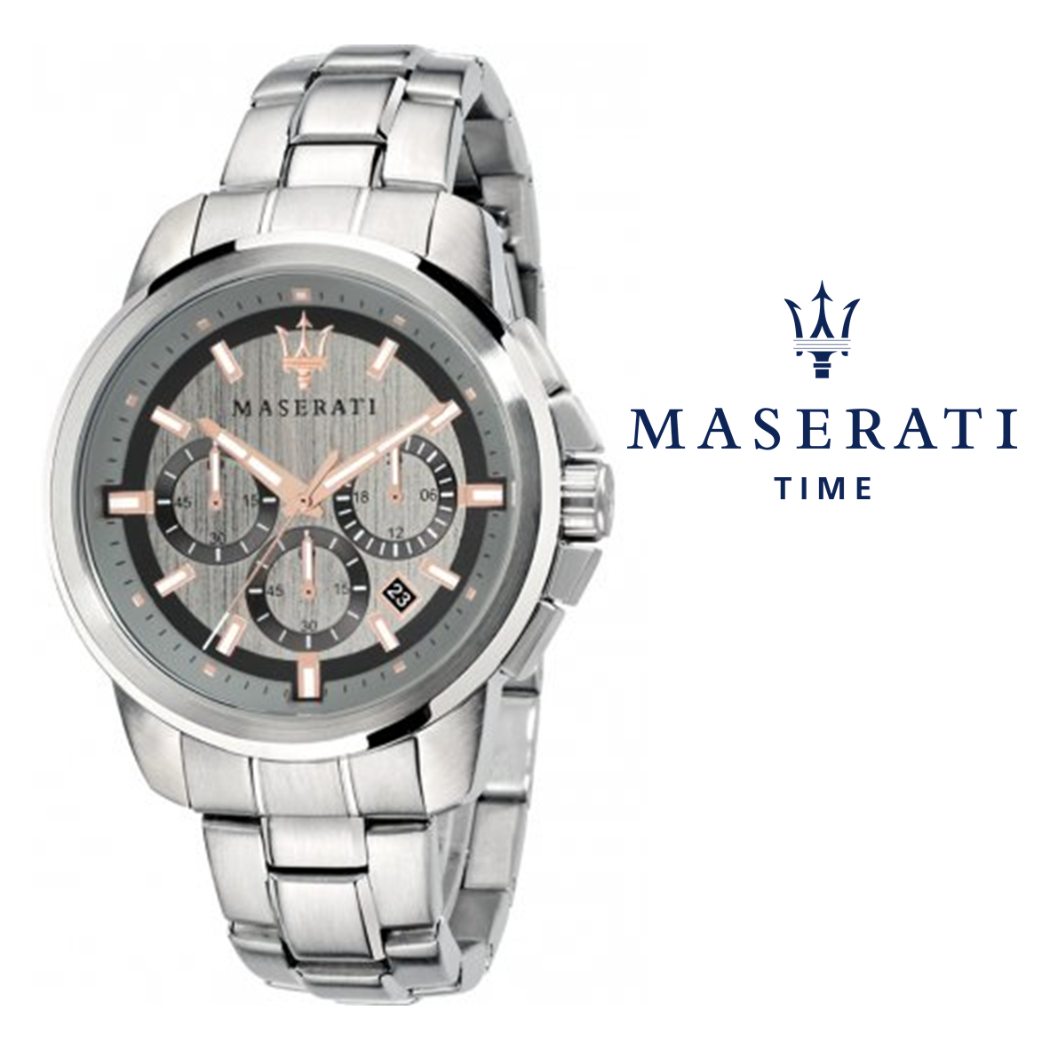  Shop Authentic Maserati Successo Chronograph Silver Dial Silver Steel Strap Watch For Men - R8873621004 - Luxxuri