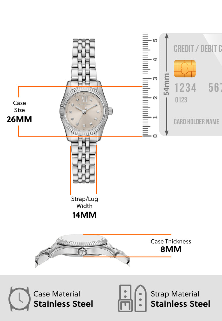  Shop Authentic Michael Kors Lexington Three-Hand Silver Dial Silver Steel Strap Watch for Women - MK4843 - Luxxuri