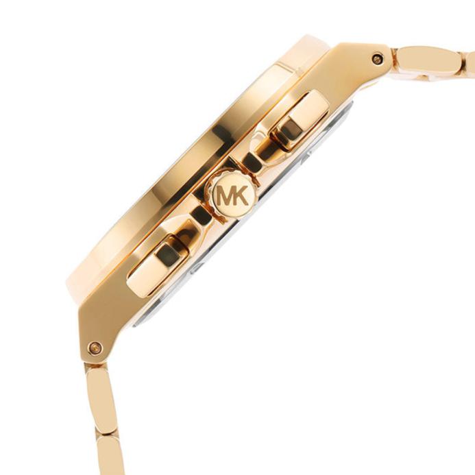  Shop Authentic Michael Kors Lennox Chronograph Gold Dial Gold Steel Strap Watch For Men - MK8989 - Luxxuri