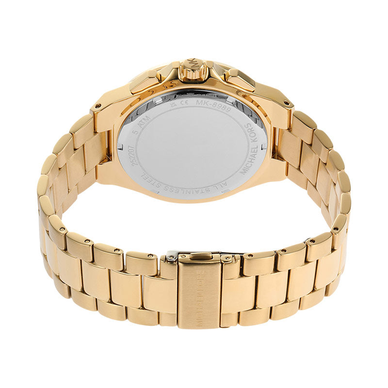  Shop Authentic Michael Kors Lennox Chronograph Gold Dial Gold Steel Strap Watch For Men - MK8989 - Luxxuri