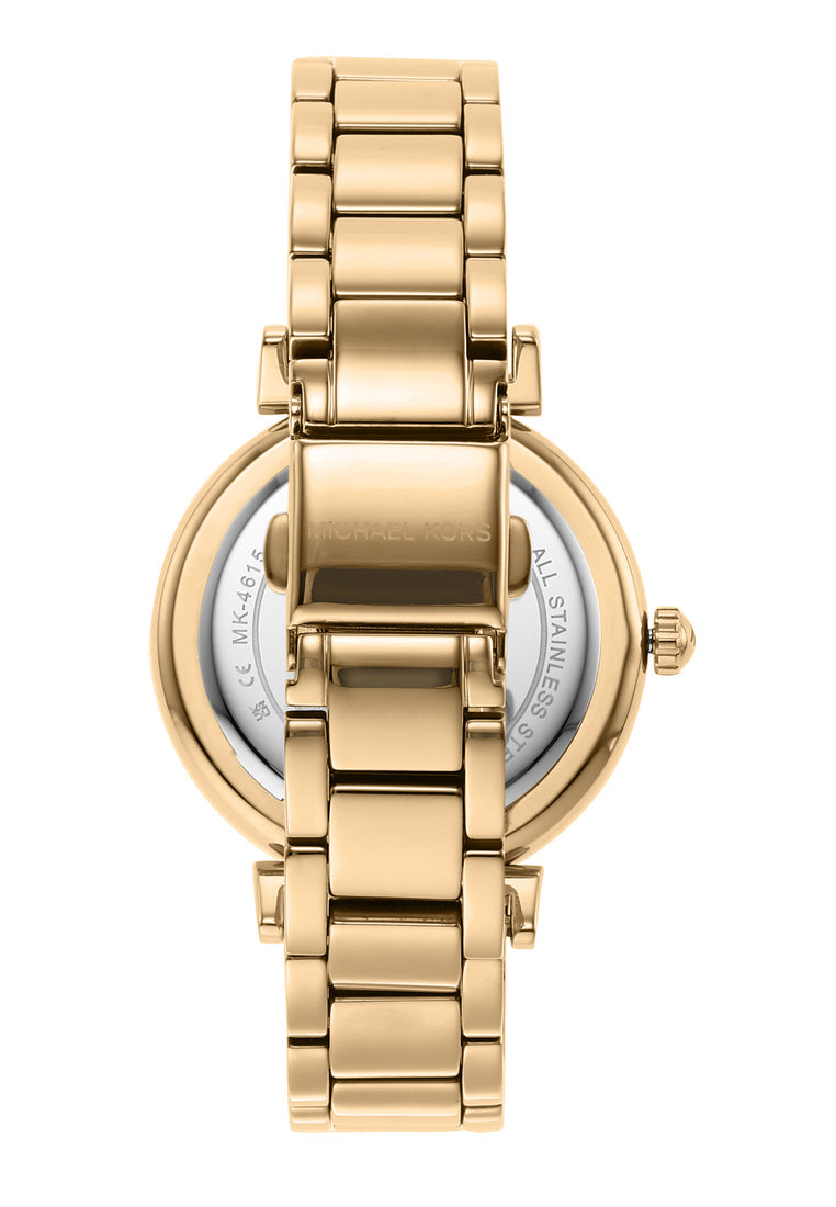  Shop Authentic Michael Kors Abbey Three-Hand Analog White Dial Gold Steel Strap Watch for Women - MK4615 - Luxxuri