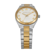  Shop Authentic Michael Kors Lennox Three-Hand White Dial Two Tone Steel Strap Watch for Women - MK7464 - Luxxuri