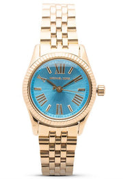  Shop Authentic Michael Kors Lexington Quartz Blue Dial Gold Steel Strap Watch For Women - MK3271 - Luxxuri