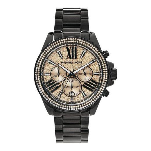  Shop Authentic Michael Kors Wren Chronograph Gold Diamonds Dial Black Steel Strap Watch for Women - MK5879 - Luxxuri