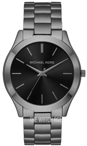  Shop Authentic Michael Kors Slim Runway Quartz Black Dial Grey Steel Strap Watch For Men - MK1044 - Luxxuri
