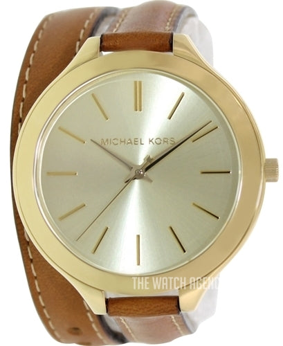  Shop Authentic Michael Kors Runway Gold Dial Brown Leather Strap Watch For Women - MK2256 - Luxxuri