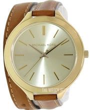  Shop Authentic Michael Kors Runway Gold Dial Brown Leather Strap Watch For Women - MK2256 - Luxxuri